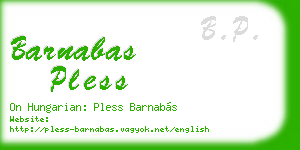barnabas pless business card