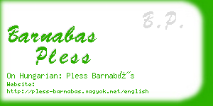 barnabas pless business card